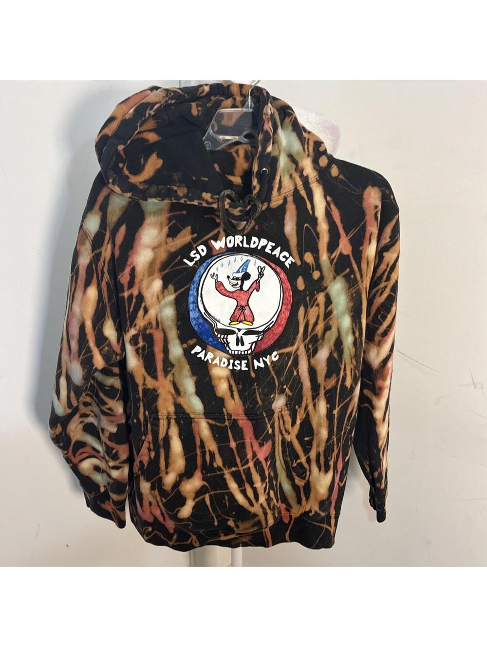 Rare Grateful Dead Hoodie Skull Goofy LSD Worldpeace Paradise NYC Small Independ